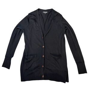 Banana Republic Black Long Sleeve Button-Up Cardigan